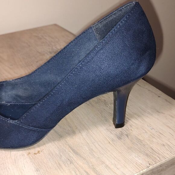 Fioni navy pointed toe pumps heels Sz 9 - Picture 9 of 10